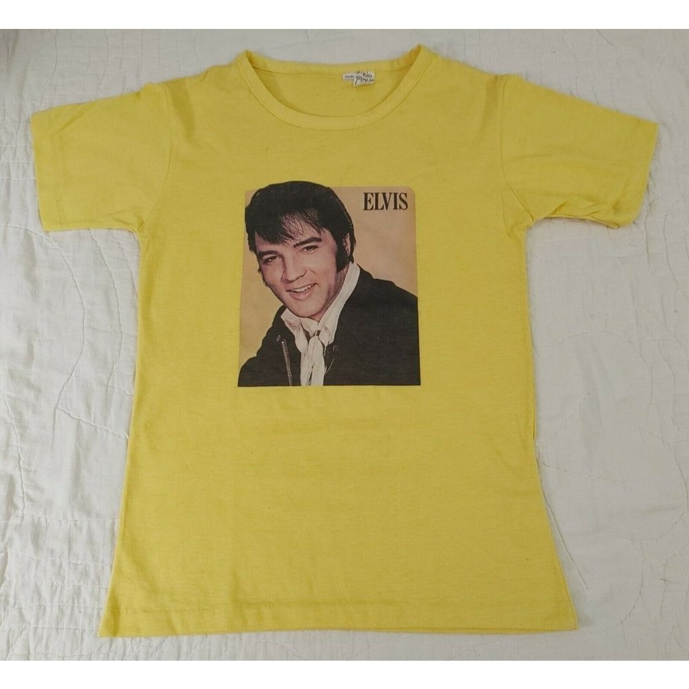 Vintage Single Stitch Elvis Presley 1970s Tribute T Shirt Tee Rio Palm Isle M